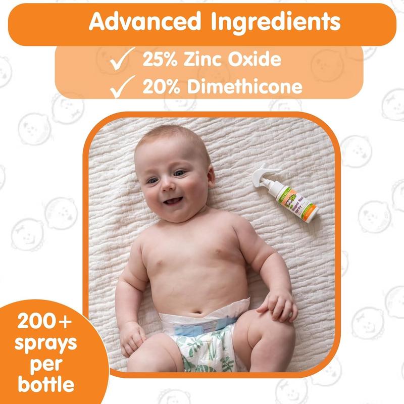 Boogie No-Rub Diaper Rash Spray 1.7 oz – Touch-Free Zinc Oxide Protection for Sensitive Baby Skin (200+ Sprays)