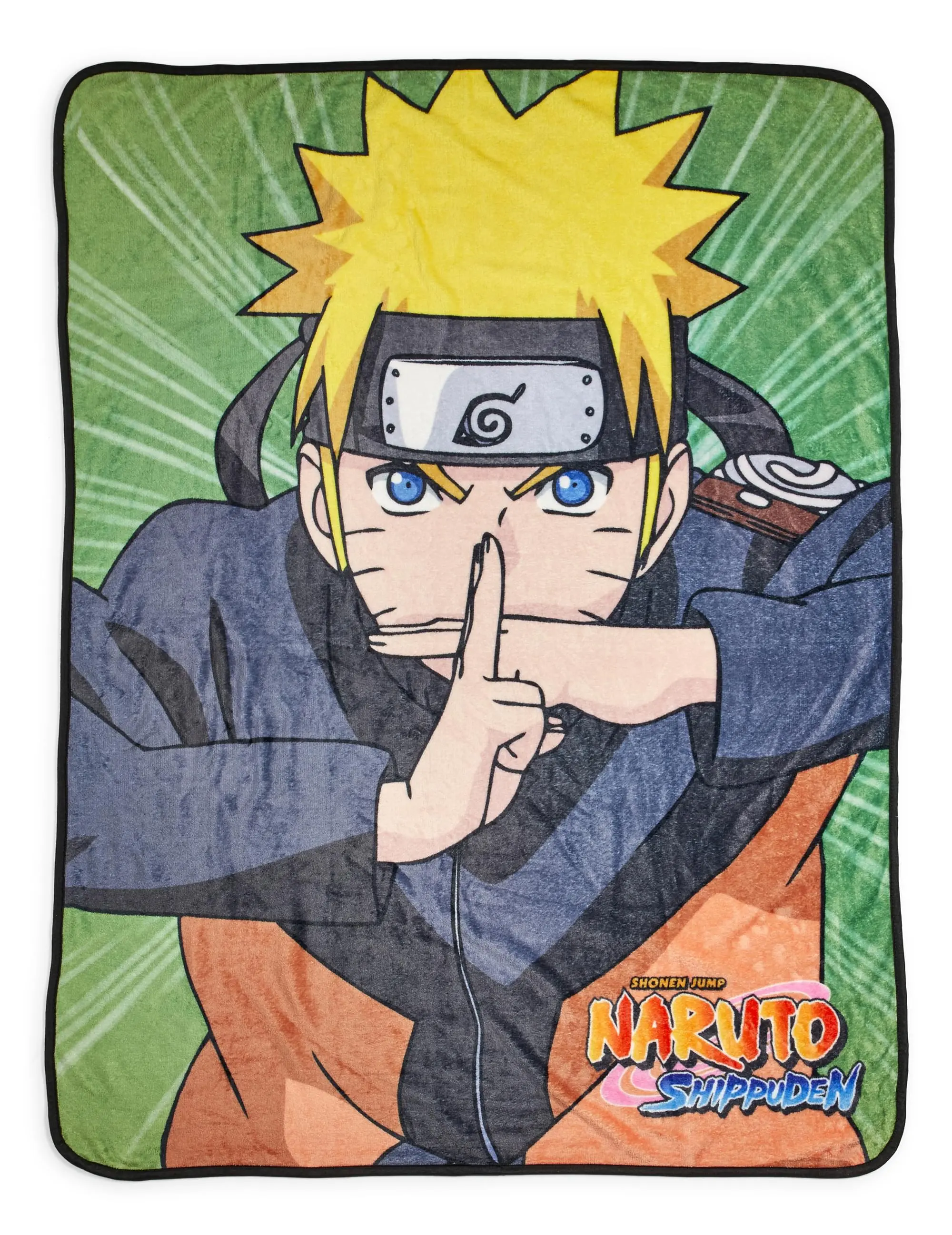 Licensed Naruto Shippuden Naruto Uzumaki Anime Theme Cozy Fleece Blanket, Fleece Fabric Print Throw Blanket, 60x45 in, Watch Party