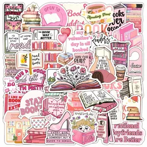 Book Lovers Series Sticker, 50pcs/set Waterproof Decorative Sticker, DIY Creative Sticker for Cellphone, Smartphone, Phone Case, Laptop, Notebook, Helmet, Skateboard