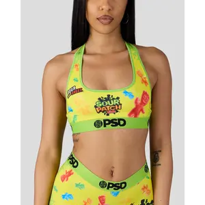 PSD Womens Sour Patch Kids Racerback Sports Bra - Comfortable, Breathable, Ultra-light Fabric
