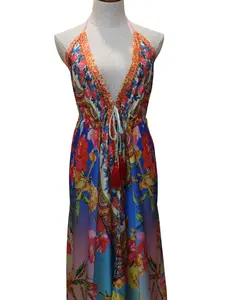 Exotic Spaghetti Strap Dress , Gem inlays