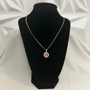 Cadena de 2 mm sizer 18” con dije de piedra de colores