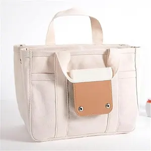 Large Capacity Multi-pocket Casual Canvas Bag Versatile Shoulder Crossbody Tote Bag