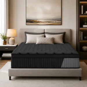10/12/14 Inch Hybrid Mattress in a Box, Memory Foam & Pocket Spring, Twin Full Queen King, Pressure Relief, Motion Isolation, Zoned Support, Soft & Comfortable, Fiberglass Free,Breathable Knit Cover,Back Support,black mattress