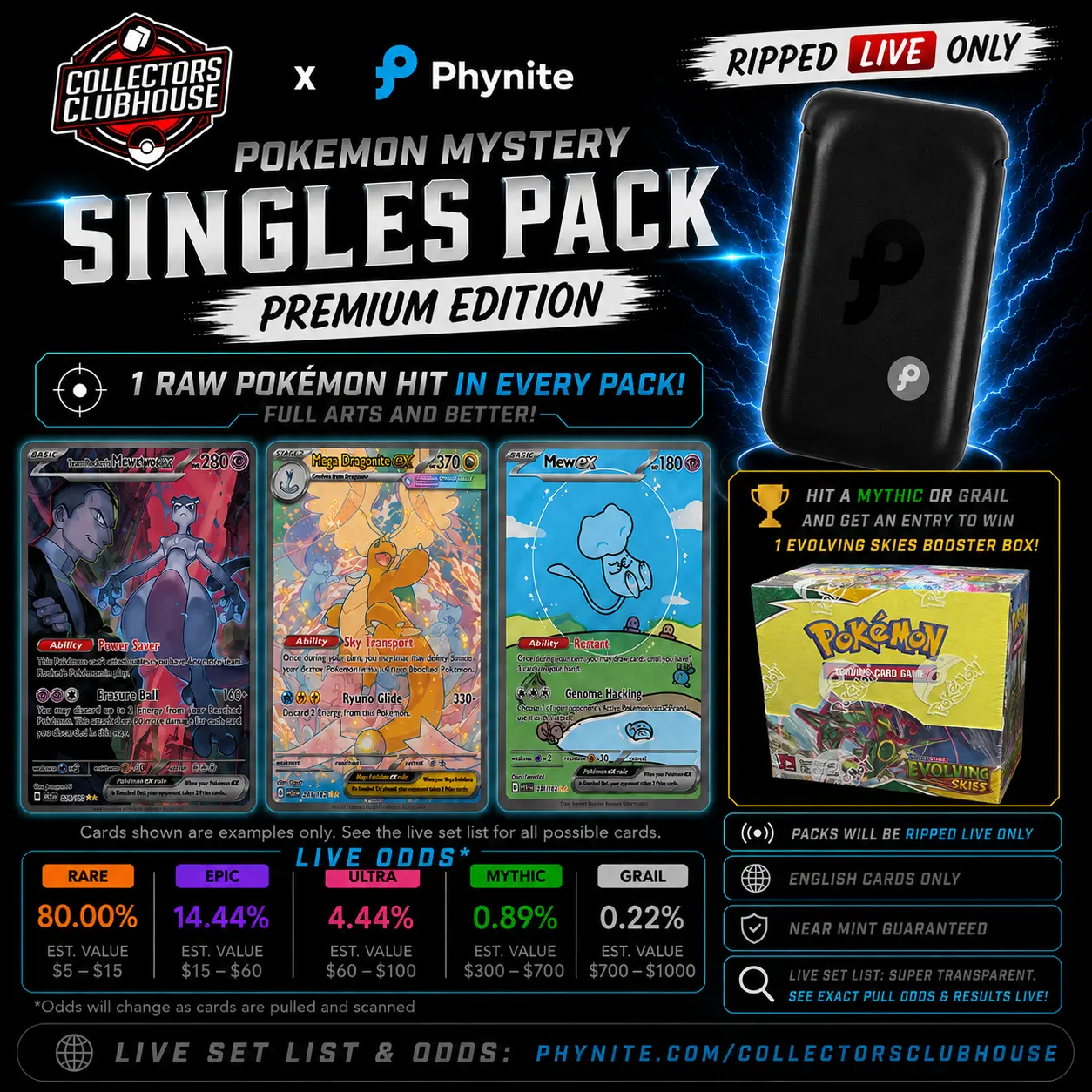 Pokemon Mystery Singles Packs - Premium Edition (EVOLVING SKIES BOUNTY) (Ripped Live)
