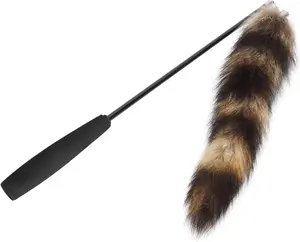 Fox Tail Cat Teaser Wand, Retractable Plastic Stick, Artificial Hair Material, 15 to 37.4 in Length, 0.07 Lb Weight, for Cat Interaction and Play
