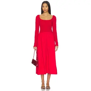 Damson Madder Malinda Super Smocked Dress in Red