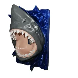 Shark Light Switch Cover 3D Printed Plastic Toggle Joystick Style Rectangular Box Shape for Shark Week or Ocean Decor