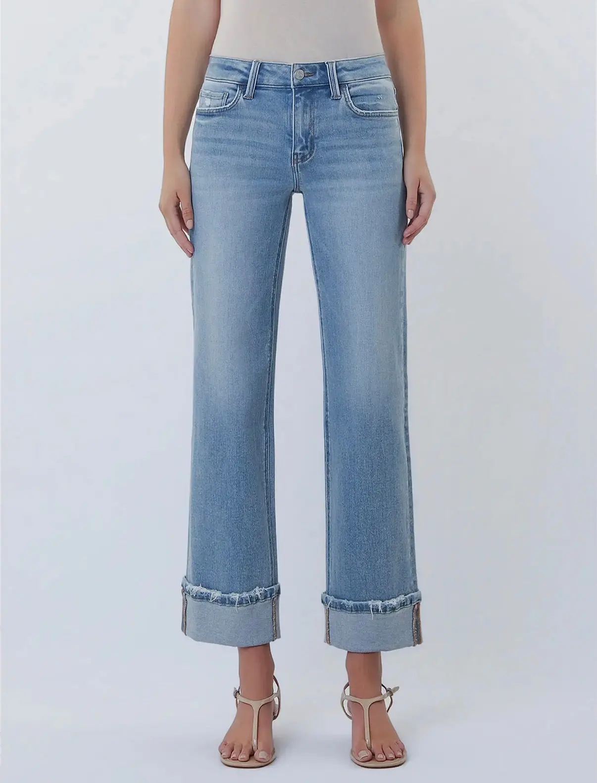 Lovervet midrise cuffed slim wide