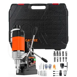 Mag Drill Press, 1650W 1.57" Boring Diameter, 2922lbf Power Portable Magnetic Drill, 810 PRM, 10-Speed, with 10Pcs Drill Bits 3Pcs Twist Drill and 1Pcs Plastic Box Electric Drilling Machine