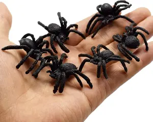 Realistic Plastic Spider Toys Halloween Prank Props Small Size Funny Halloween Decorations 30pcs