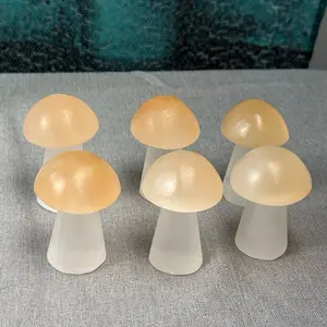 Selenite mushrooms - small with lighter top - 2.5”