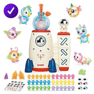 DIY Balloon Doll Set, Balloon Animals, Magic Stick Bubble Ball Kit with Balloons and Accessories, Educational Toy for Kids, Fun Party Activity Gift, Balloon Party Supplies, Rocket, 3+ Years