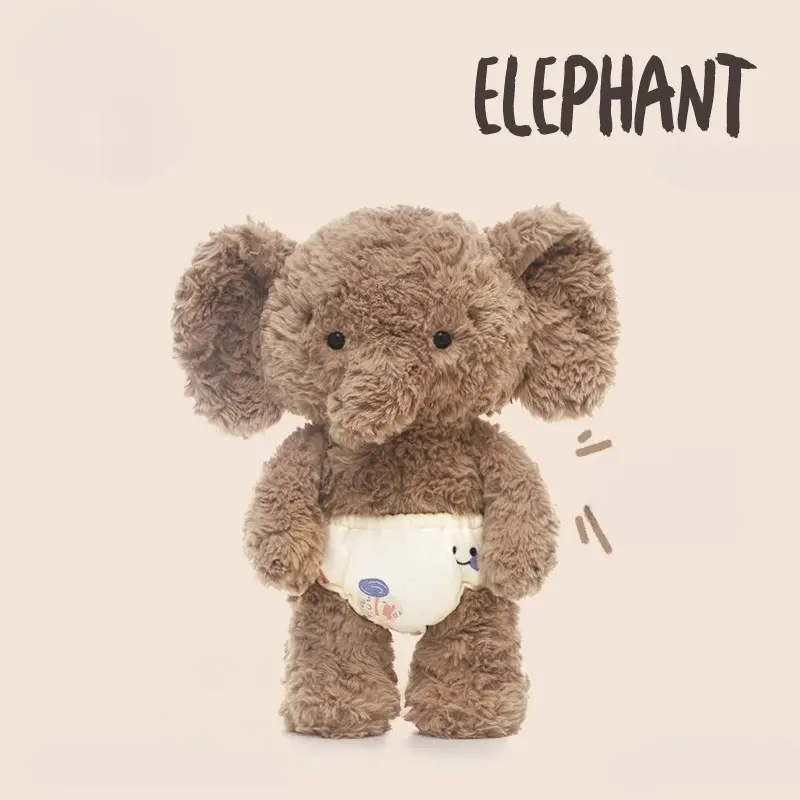 Shy Series Puppy, Fox & Elephant Plush Toys, Stuffed Animals, Cute Elephant Doll, Sleeping Pillow Doll, Birthday Gift for Girls