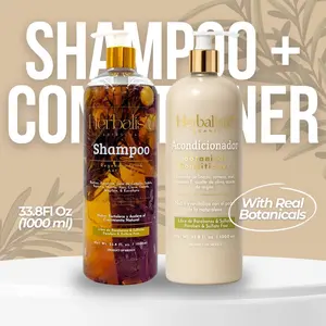 New Viral Herbal Hair Care 2 Pack Bundle – Shampoo & Conditioner Set 33 fl oz (1000ml) Each – With Real Botanicals – Strengthens Nourishes & Smooths – 100% Natural & Handcrafted
