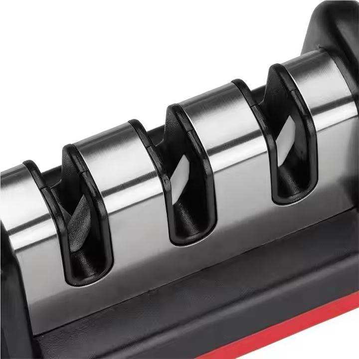 Hot selling High Quality Household Kitchen Durable Safety Alloy Steel Knife Sharpener Multi-Stage Handheld