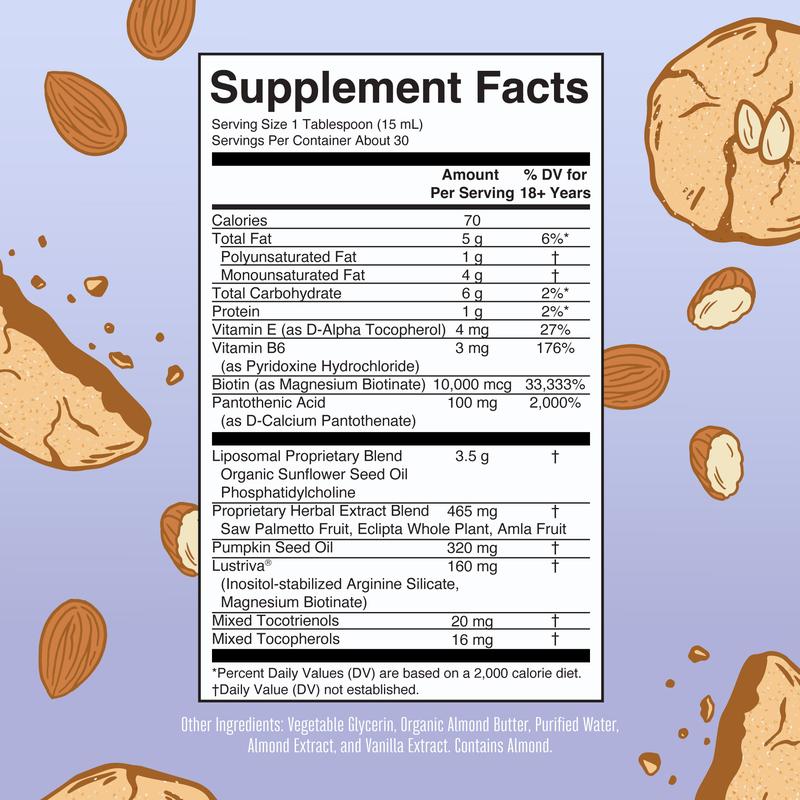 MaryRuth's Hair Growth Max Liposomal - Lustriva + Biotin 10000mcg + Pumpkin Seed Oil - Thicker Hair - Improve Wrinkles & Fine Lines - 15.22 Fl Oz