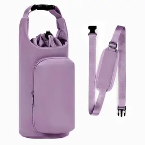 Water Bottle Holder, 1 Count Insulated Cup Cover with Shoulder Strap, Crossbody Water Bottle Cover, Storage Bag for Home Office Outdoor Camping, Drinkware