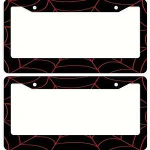 1 Black License Plate Frames Featuring a Red Spiderweb Design - Sturdy Aluminum Holders for Car Tags, Suitable for US Vehicles, Perfect for Both Men And Women, Automotive Exterior Additions with a Spiderweb Motif And Aluminum Build