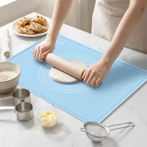 Baking Mat 28x20 Inches | Extra Thick Dough Rolling Mat with Measurements and Edge Heightening | Non-Stick  Grade Pastry Mat for Pastry, Bread, Cookies, Pizza, Fondant & Pasta