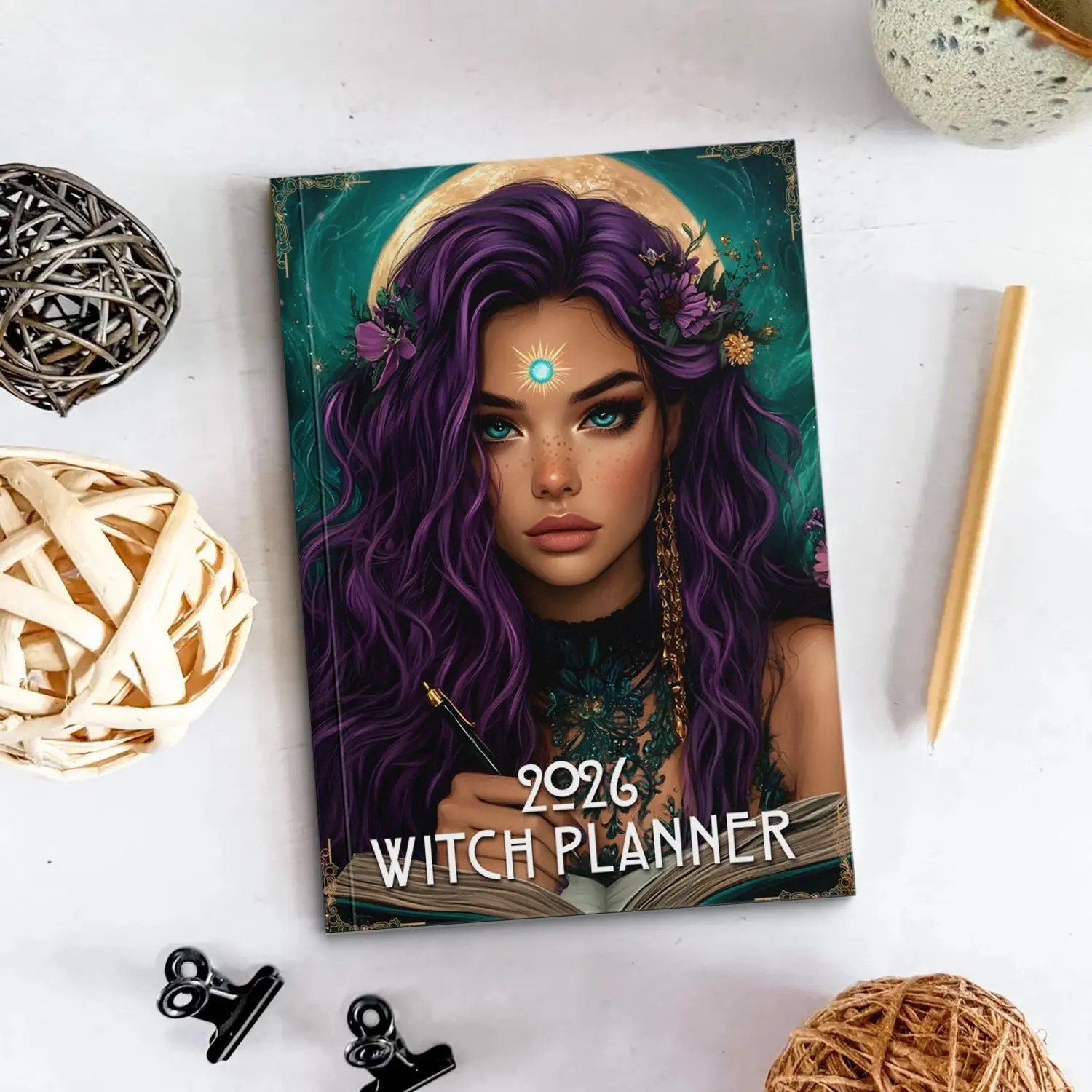 2026 Witch Planner A5 Magic Journal, Fantasy Theme Notebook for Women, Magical Diary Book, Perfect Gift for Enthusiasts