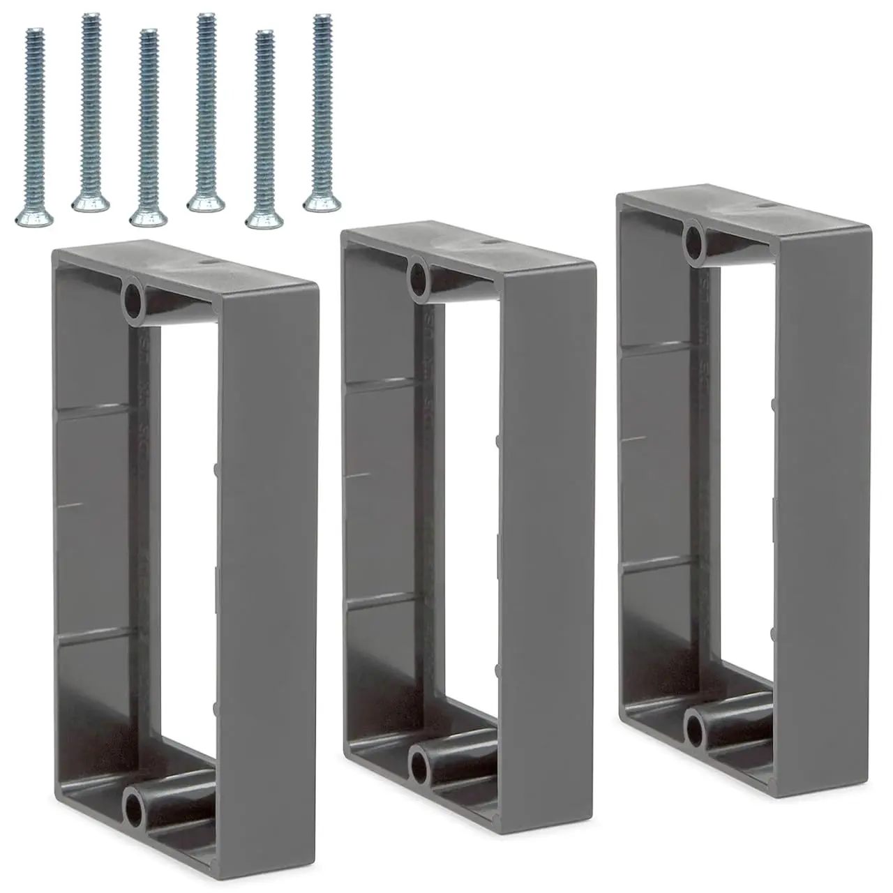 3/4" Single Gang Receptacle Outlet Box Extenders - UL Listed - Electrical Outlet Extender for Electrical Box and Electrical Outlet Switches (Black or Gray) (Pack of 3)