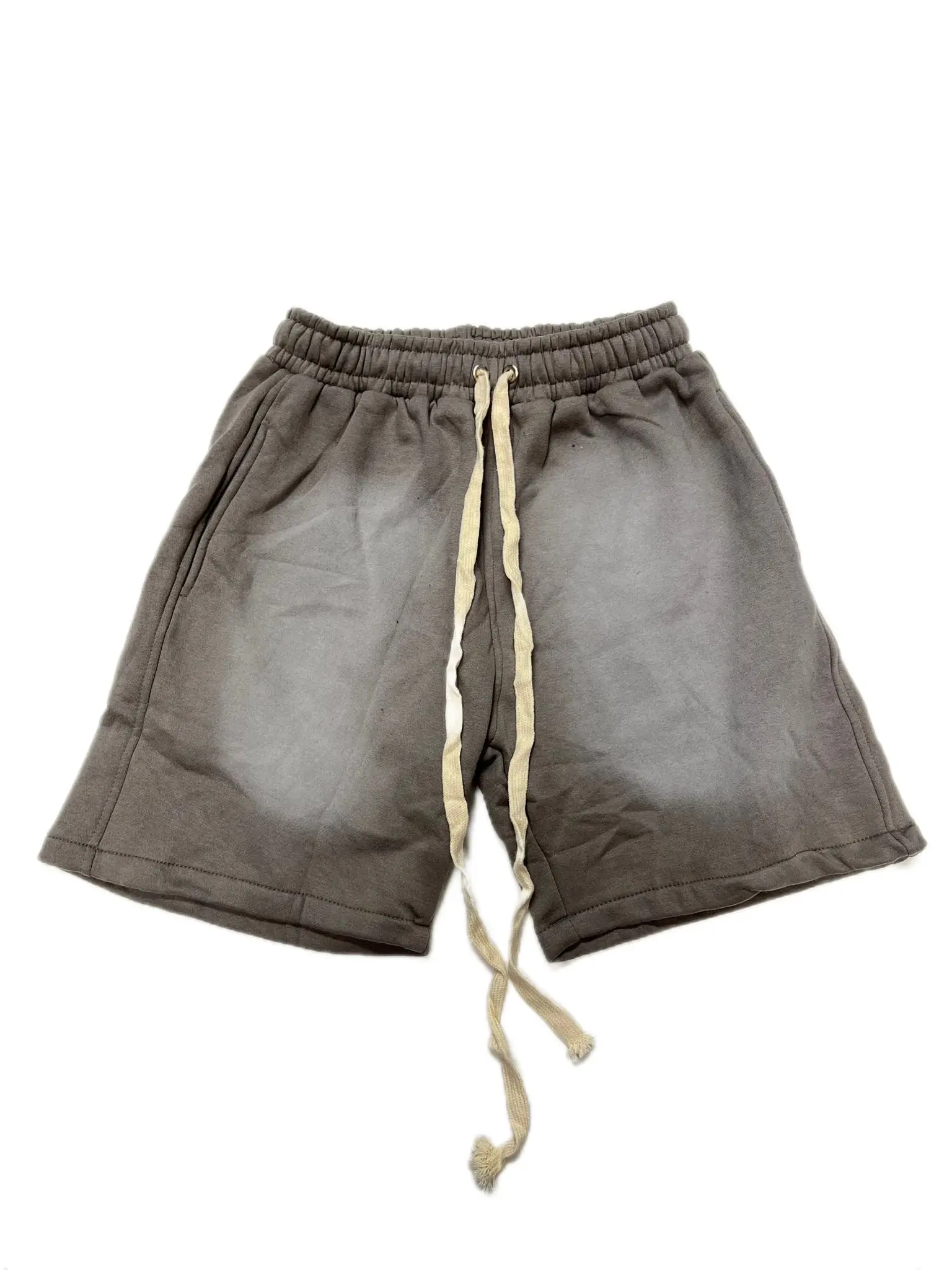 Blank House Men’s Acid Wash Drawstring Shorts - Casual Sports Shorts, Vibrant Cream Strings, Menswear Streetwear, Model BH3002, Drawstrings Shorts