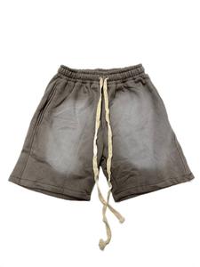 Blank House Men’s Acid Wash Drawstring Shorts - Casual Sports Shorts, Vibrant Cream Strings, Menswear Streetwear, Model BH3002, Drawstrings Shorts