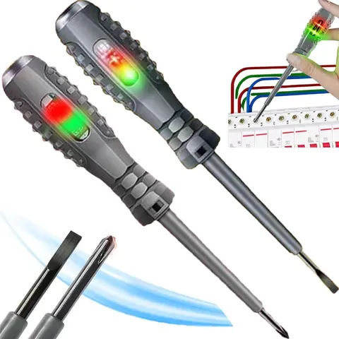 High-Brightness Color LED Voltage Test Pen - Insulated Body Pen-Size Portable Electrical Tool for AC/DC Circuits, Live Wires, Car Repair, DIY Projects