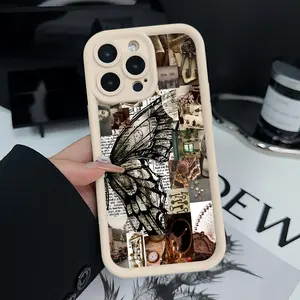 Retro Butterfly Phone Case for iPhone 17 16 Pro Max 15 Plus 14 13 12 11  Air XR XS Plus Shockproof Drop Protection Rugged Durable Silicone Cover