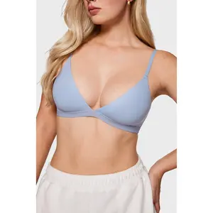 INLYRIC Women's Inbarely Triangle Bralette Plunge Unlined Seamless Bra No Underwire Sexy Comfortable Everyday