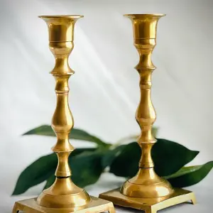 Vintage Solid Brass Candle Holders