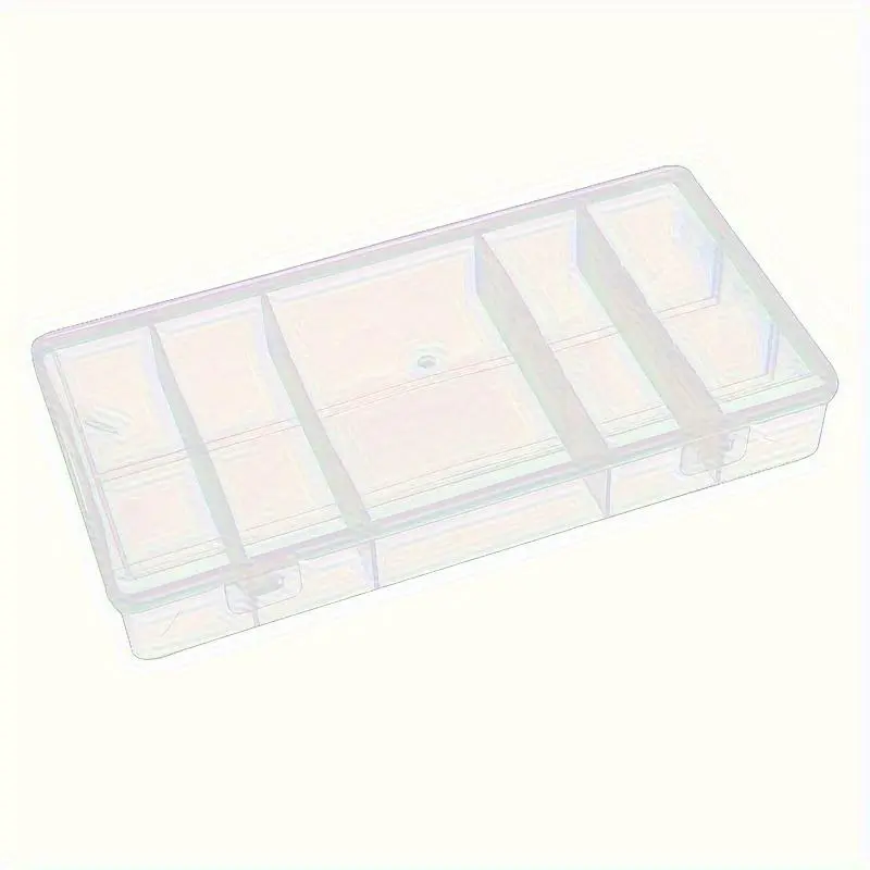 1pc Transparent Storage Box With Cover, Rectangle Vertical 5 Grid Multi Compartment Design Eyelash Extension Tool Storage Box, Glue Tweezer Holder, Makeup Storage Organizer, Beauty Organizer