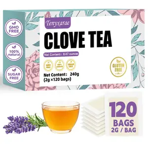 100% Natural Organic Clove Tea Bags (120 Counts, 2g Per Bag) | Vegan, Gluten/Sugar/Caffeine-Free | Supports Digestive Comfort & Antioxidant Wellness | Eco-Friendly Individually Wrapped