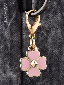 Bear Cherry Clover Butterfly Keychain, Elegant Bag Accessory, Unique Charms, All Seasons, Plain Design, Pockets Included, All Season Suitable, Keychain For Bags