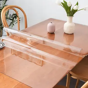 1pc Luxury Transparent Tablecloth - 1.0mm Thick PVC, Scratch & Heat Resistant, Protective Film for Dining & Coffee Tables - Ideal for Home, Office, Hotel Use - Elegant Square Design, Tablecloth