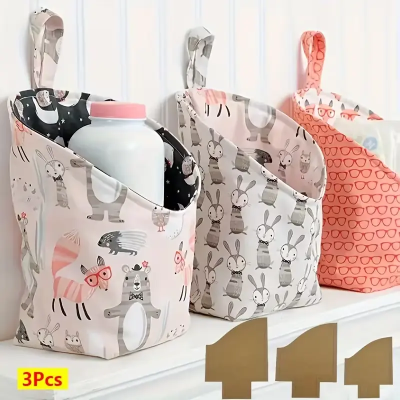 3Pcs Hanging Storage Basket Quilting Template Set - Pre-Cut Complete Pattern Design, Fabric Basket Sewing Template, Practical Handmade Tool for DIY Sewing Enthusiasts, DIY Fabric Storage Bag Sewing Patterns