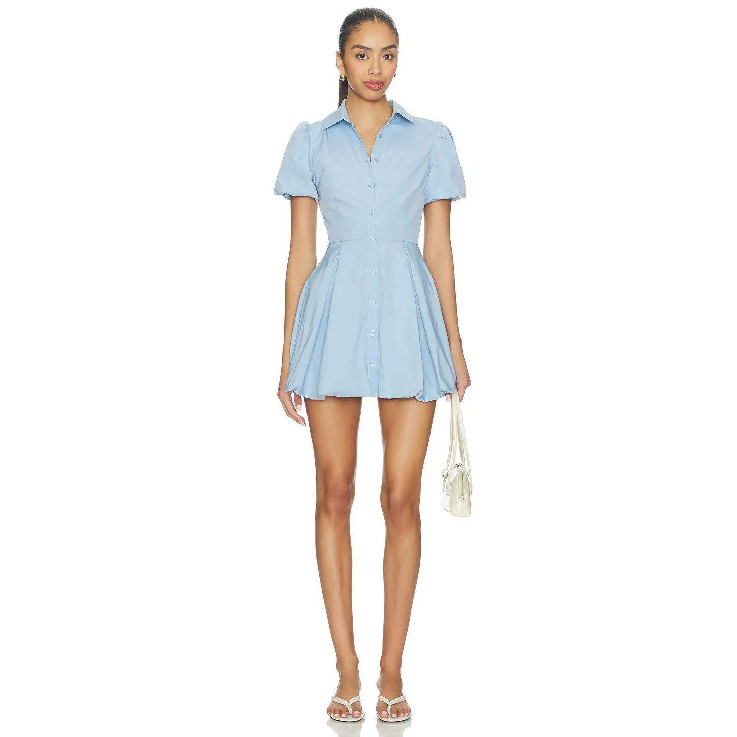ALL THE WAYS Tyla Button Up Dress in Blue