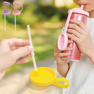 HOT SALE 2PCS Reusable Soda Can Covers, Dual Straw Lid, With 4 Drinking Straws (2Long+2Short) Leak-Proof Spill-Proof Airtight Can Caps Dustproof For Coffee Juice Coke Cold Drinks Beer Standard Beverage Cans Ideal For Home Party Camping Picnic Beach