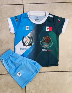 Camiseta Combinada Guatemala and Mexico Unisex Tri-Color Soccer Set with National Flags Design