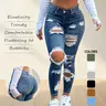 【Black Friday】NVFelix Women's High-Waisted Ripped Skinny Jeans, New Style Tight-Fitting Distressed Denim Pants for Commuting, Daily Wear and Dates, Stretchy Bottoms