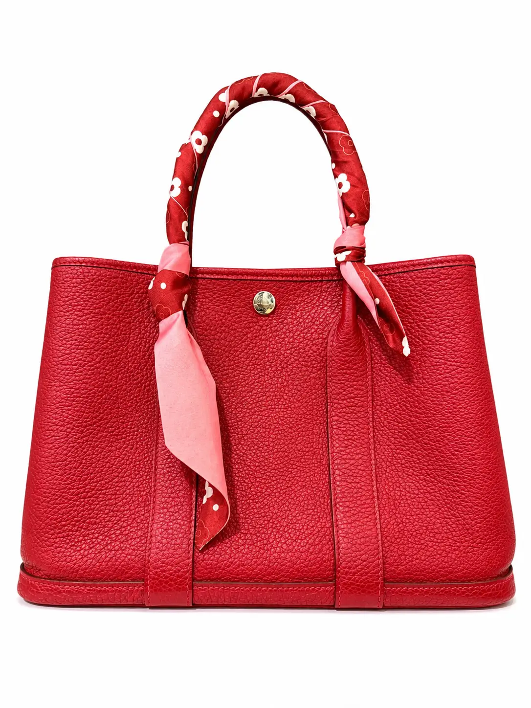 Pre-owned HERMÈS clemence Tote Bags Garden Party 30 Red Handbag 74552032