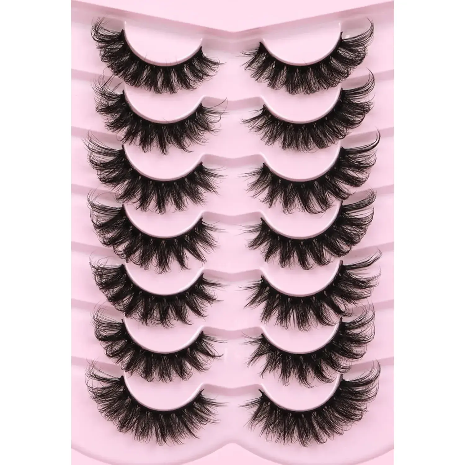 Lashes 6D False Eyelashes 17mm Wispy Cat Eye Lashes that Look Like Extensions Strip Lashes
