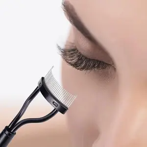 Semi-curved Steel Tooth Eyebrow Comb, Eyelash Shaping and Trimming Aid, Eyebrow Shaping Tool, Eyebrow Brush, Daily Eye Makeup Assistant.