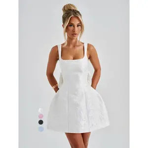 Elegant Women's Bodycon Dress with Large Bow, Short Slim Fit Top for Parties & Clubs, Fashionable Ladies Clothing for Spring Season