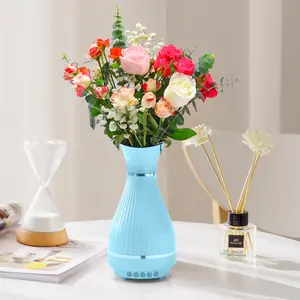 Home Decoration Vase Speaker, Holding Water for Flower Arrangement, with Natural Sound Effect White Noise, Colored Lights, Rechargeable, Support DC 5V/TF Card/AUX, for Home Decoration, Bedroom Atmosphere, and Flower Preservation