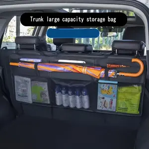 Car seat trunk storage bag car rear hanging bag folding dining table plate rack universal