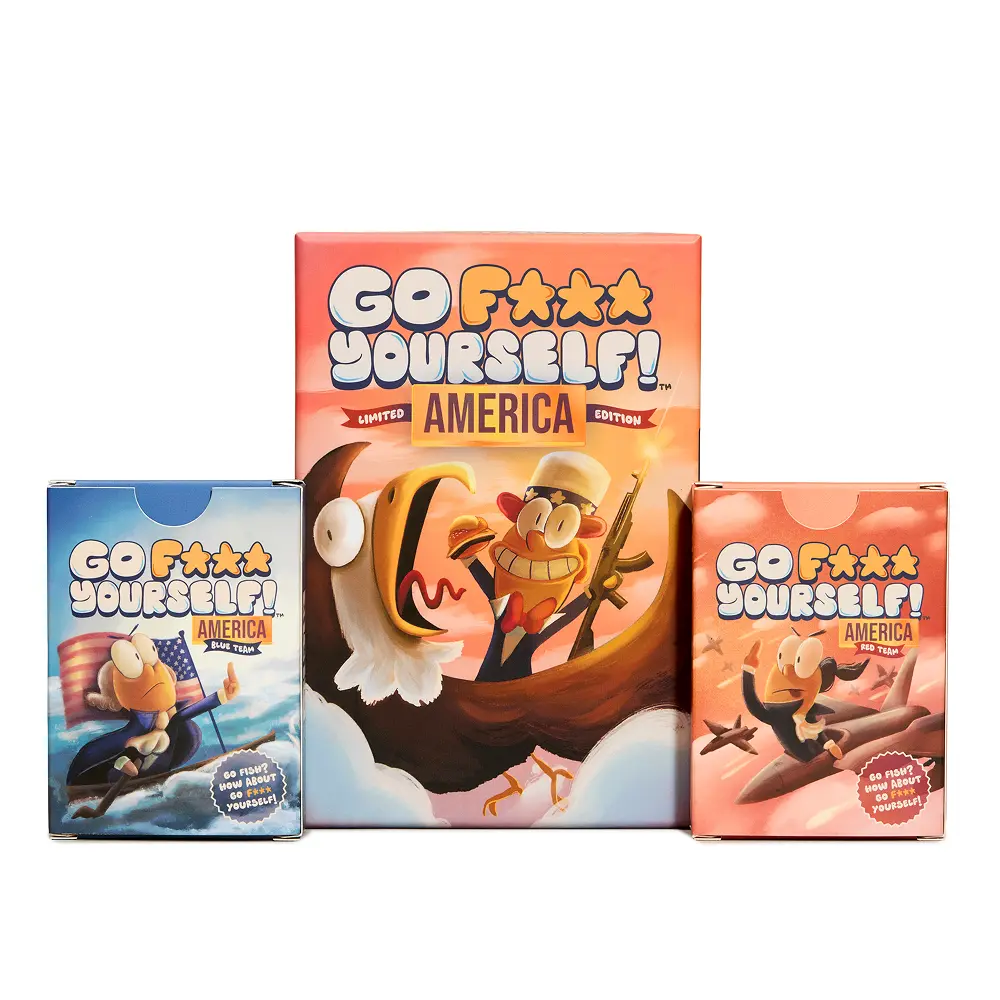 Go F*** Yourself America! – The Grown Up Go Fish Card Game You've Always Wanted | Hilarious Party Game for Grown Ups, 2+ Players | 52 Cards, 13 Unique Pairs Edition