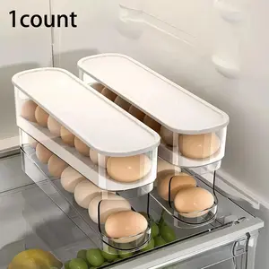 Auto Rolling Fridge Egg Organizer 1count, Space Saving Eggs Dispenser for Refrigerator Storager, Egg Holder for Fridge, Home Egg Holder