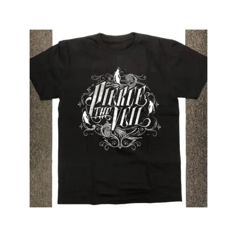 Pierce The Veil Unisex Casual Graphic Tee - 100% Cotton Classic Fit Round Neck Streetwear Clothing, Summer Sports Outdoor Crewneck Top, Tshirt, Shortsleeve, Menswear